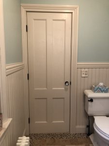 Bathroom remodel custom door
